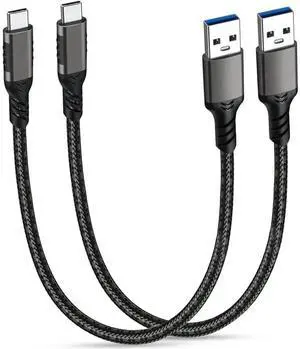 USB A to USB C Cable (2 Pack 1.6FT), USB 3.1/3.2 10Gbps Data Transfer and 60W 3A USB C Fast Charging Cable for Sa-m-su-n-g Galaxy External SSD and Other Type C Phone Laptop PC Devices