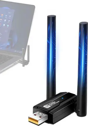 Hitoor USB WiFi 6 Adapter for PC, AX900Mbps USB WLAN Stick Wireless Adapter with 5DBI Antenna, Dual Band 2.4G/5GHZ, Free CD-Drive, MU-MIMO, WPA3, USB WiFi Dongle Adapter for Windows 7/8/10/11