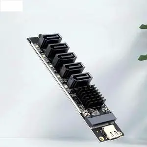FOR Type C to 5 Port SATA 3.0 6Gbps Adapter Card JM575+JMS580 Chip SATA Expansion Card Riser USB C to SATA3.0 Converter for Computer