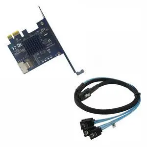 FOR PCIE to Mini SAS SFF-8087 Expansion Card Support 4 Port SATA 3.0 6Gbps HDD SSD SFF8087 to PCI Express X1 Adapter SATA Controller