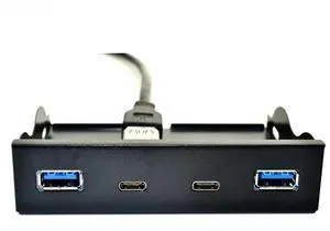 FOR USB Hub USB C Hub 3.5 Inch Floppy Drive Front Panel 2 Port USB 3.0 + 2 Port USB 3.1 Type C 20 Pin Connector For Desktop Computer