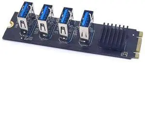 FOR M2 NVME to PCI Express X16 Multiplier Hub Adapter 1 to 4 PCI-E Slot For Ant M.2 to PCIE Riser Card