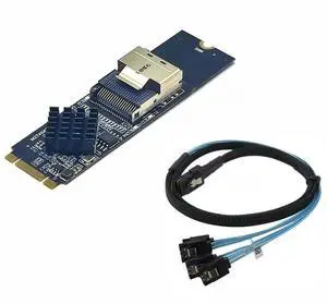 FOR M.2 NVME to Mini SAS SFF-8087 Expansion Card Support 4 Port SATA3.0 6Gbps HDD SSD SATA Controller SFF8087 to M2 NVME Adapter