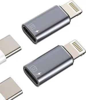 iPhone OTG Adapter USB C Female to Lightning Male(2Pack)Apple Charger Data Sync Dongle Type-c Camera Card Reader Flash Drive Keyboard Mouse U Disk Converter for 14 13 11 12 Pro Max Xr X Xs 8 7 Se Plus