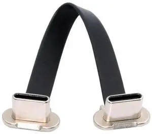USB C Short Flat Cable USB 2.0 Type C Dual 90 Degree Angled PD 65W Fast Charge Data Extension 75MM Cable