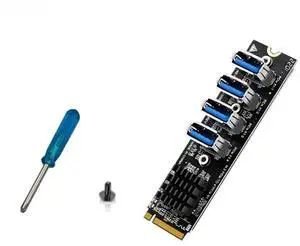 FOR USB3.0 PCIE Riser Card M.2 To PCIE Extender Riser Adapter Card 4 Port PCI Express Adapter For 7/8/10/XP