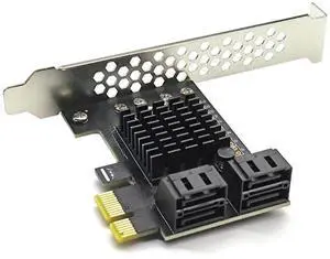 FOR SATA PCI e Adapter 4 Port SATA 3.0 to PCIe x1 GEN3 Expansion Adapter Card SATA 3 III PCI-e PCI Express Converter ASMedia ASM1064
