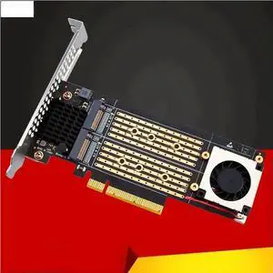 FOR PCIe To M2 Adapter Card PCIe X8 2 Port M2 NVME M Key SSD Converter M.2 PCI Express X8 Adapter VROC RAID Expansion Card Riser