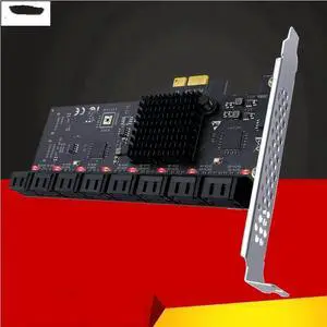 FOR Chia SATA PCIe Adapter 16 Port SATA III to PCI Express 3.0 X1 Controller Expansion Card ASM1064 + JBM575 Chip Add On Card