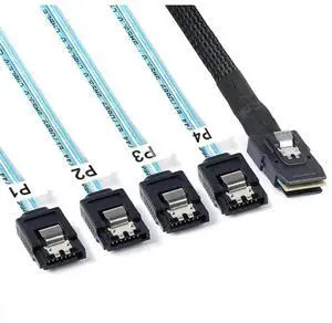 FOR Mini-SAS SFF-8087 To 4 SATA Cable Mini SAS 4i SFF8087 36P To 4 SATA 7P Cable