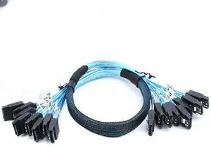 FOR High-Speed 8 ports SATA 7P Female to 8 ports SATA 7 Pin 6Gbps Data Cable for Hard Disk SSD Optical Drive Server Host 0.5m//1m
