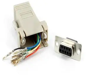 FOR RS232 DB9 Female to RJ45 Female con tor Adapter ,RJ45 to DB9 RS232 com LAN TO 232 db9 10PCS/lot