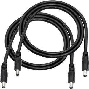 FOR 2pcs/lot DC to DC Cable,3FT 18AWG DC 5.5MM x 2.1MM Male to Male Plug Power Adapter Cable for LED, CCTV, Car, Monitors,etc(2 Pcs)