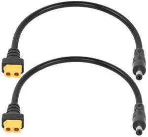 FOR 2pack Charging Cable XT60 Female Bullet Connector to Male DC 5.5mm X 2.1mm Power Cable for FPV Monitor Power