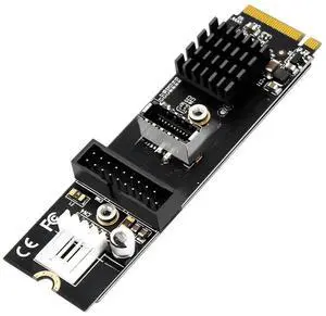 FOR M.2 NVME MKEY to USB3.0 Adapter with 19 Pin Header and USB3.1 Type-E Con tor