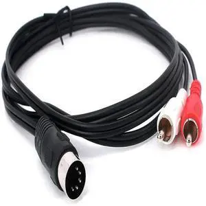 FOR Din 5 Pin to RCA Cable 5-Pin Din Male Plug to 2-RCA Male Audio Adapter Cable for Electrophonic