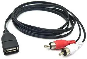 FOR USB to 2RCA Cable,USB 2.0 Female to 2 Dual RCA Male Jack Y Splitter Audio Video AV Composite Adapter Cable - 5 Feet/1.5M