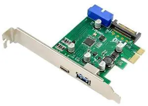 FOR PCI-E Dual Port USB 3.1 Expansion Card Type-C + Type -A VLA805 chipset usb3.0 usb3.1 to pcie converter card