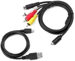 FOR AV A/V TV Video Audio+USB Data SYNC Cable For DCR-SX85 e Camcorder
