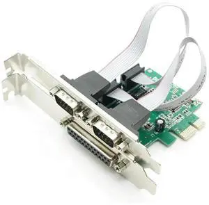 FOR 2 PORTS RS-232 Serial Port COM DB25 Printer Parallel Port LPT to PCI-E PCI Express Card Adapter Converter WCH382 Chip DB9 DB25