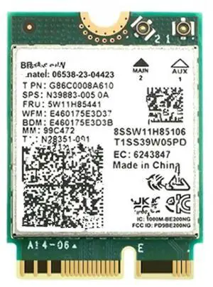 FOR WiFi 7 for BE200 Network Card BT5.4 Wifi Card BE200NGW 2.4/5/6GHz 5.8 Gbps M.2 Adapter for PC Laptop