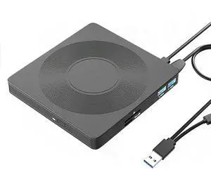 FOR 6 In1 External CD/DVD Drive USB3.0 Type C CD DVD RW VCD Optical Drive with SD TF Card Reader DVD Burner for PC Laptop