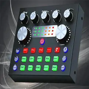 FOR V8S Live External Sound Card Voice Changer Sound Card with Multiple Sound Effects for Live Recording Home KTV Voice Chat