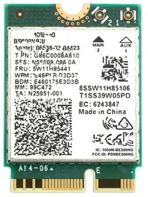 FOR BE200 WIFI 7 Wifi Card WiFi 6E BE200NGW 5.4 802.11AX Tri-Band M.2 NGFF Network Adapter