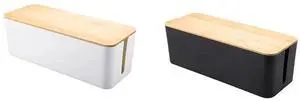 FOR Socket Storage Box Dustproof High Quality Imitation Teak Cover Cable Manager Computer Hub Plug in Storage Box 2PC