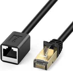 J&D Ethernet Extension Cable, Cat 6 Ethernet Extender Cable Adapter (3 Feet) Support Cat6 / Cat5e / Cat5 Standards, RJ45 Cords Shielded Male to Female