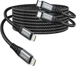 USB C to Lightning Cable 6FT 2Pack iPhone Charger Fast Charging Nylon Braided Long [Apple MFi Certified] Type C iPhone Charging Cord Compatible with iPhone 14/13/12/11/Pro/MAX/X/8/7/iPad and More