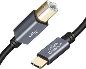 USB B to USB C Printer Cable 6.6 FT USB C to USB B Printer Cable for MacBook Pro Air USB C MIDI Cable for Yamaha Casio Digital Piano MIDI Controller DJ Controller 2M Space Grey
