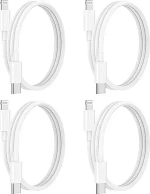 USB C to Lightning Cable 4Pack 3FT Type C Charger Fast Charging Cord Compatible for iPhone 14/14 Pro/14Pro Max/13/13 Pro/12/12 Pro/11/11 Pro/XR/XS/X/8/8 Plus/iPad MFi Certified