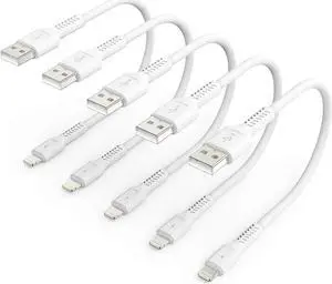 1ft iPhone Charge Cable Short 5Pack USB to Lightning Cord for Fast Charging Stations 1 Foot Compatible with iPhone 12 11 Pro Max Xs 8 7 6 5 Plus iPad Air/Mini