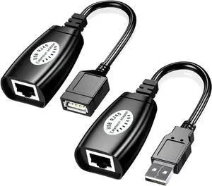 USB Over Ethernet Extender to Rj45 Adapter for Cat 6/6e/5/5e UP to 50m/164ft, USB to Ethernet Adapter for Laptop, Compatible with Computers, Mobile Phones, Keyboards, U Disks, Printers