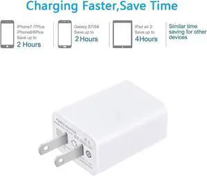 USB Wall Charger ?. USB Wall Plug 5V 2A AC Power Adapter Compatible with iPhone Pad Tablet Kindle and More (White 2pack)