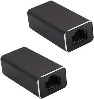 RJ45 Coupler, Metal Shell RJ45 Female to Female Ethernet Extension, LAN Connector Inline Network Connectors for Cat7/Cat6/Cat5e/Cat5 Ethernet Cable (2 Pack)