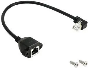 RJ45 Ethernet Adapter Cable 90 Angle Right Male to Famale Ethernet Switch Adapter Cable for CAT 5/CAT 6 LAN Ethernet Socket Connector Adapter Cat5 Cat6 Cable(Right)