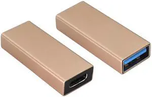 USB 3.0 to Type C Adapter Female USB Type C to Male USB 3.0 A Converter for USB Port PC,Laptops,Power Banks,Chargers and Type-C Port U-Disk,Smart Phone,Data Cable Etc(Champagne Gold-2 Pack)