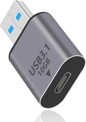 USB C Female to USB Male Adapter 10Gbps, 3.1 Gen 2, USB A to C Adapter OTG Converter Support Bi-Directionalfor iPhone, MacBook,PC, Laptop, Charger, Power (1Pack)