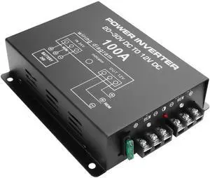 DC 24V to 12V Step-Down Voltage Converter - 100A, 1200W DC Buck Module Adapter - Car Truck Vehicle Power Supply - 1 Pcs