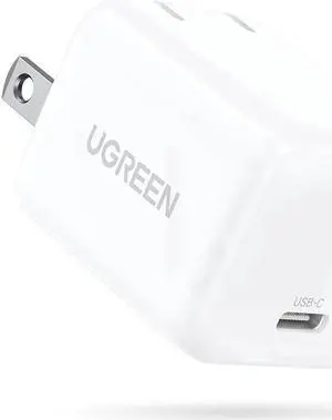 UGREEN 30W USB C Wall Charger, USB C Charger with Foldable Plug, GaN PD PPS Fast Charger Block Compatible with MacBook Air/iPhone 13 Pro Max/13/12 Pro/Max, Galaxy S22/21, Pixel 6/6 Pro, iPad
