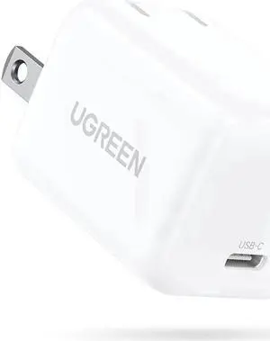 UGREEN 30W USB C Wall Charger, USB C Charger with Foldable Plug, GaN PD PPS Fast Charger Block Compatible with MacBook Air/iPhone 13 Pro Max/13/12 Pro/Max, Galaxy S22/21, Pixel 6/6 Pro, iPad