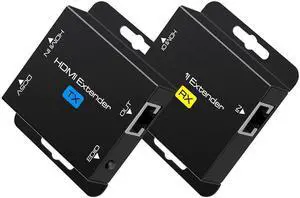 HDMI Extender Over Single Cat6 Ethernet up to 200Ft Repeater Balun Transmitter Receiver Power on Cat Support Full 1080p 3D HDCP EDID Copy from Displays