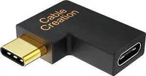 CableCreation USB C Male to Female Adapter(3A/10G), Right&Left Angled 90 Degree USB 3.1 Type C Male to Female Extension Adapter for MacBook Pro, Surface Book 2, Galaxy S22/S10/S9/S9