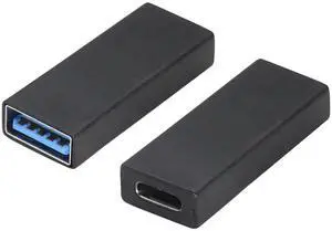USB C to USB A Adapter USB 3.0 A Male to USB Type C Female Converter (One-Way Transmission and Charging) for USB Port PC,Laptops,Chargers and Type-C Port U-Disk,Smart Phone Etc(2 Pack-Black)