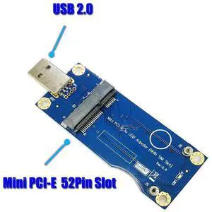 Mini PCI-E to USB Adapter with SIM Card Slot for WWAN/LTE Module (Industrial-Grade)