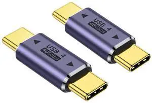 USB C Male to Male Adapter (2 Pack), USB Type C Connector Extender Compatible with Thunderbolt 4/3 Support up to 100W Charging, 40Gbps Data Transfer and 8K@60Hz Video