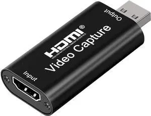 4K HDMI Video Capture Card, Cam Link Card Game Audio Adapter HDMI to USB 2.0 Record Capture Device for Streaming, Live Broadcasting, Video Conference, Teaching, Gaming