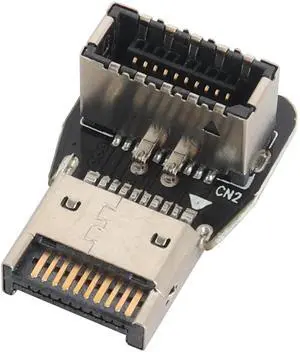 1Pack 90 Degree USB 3.2 Front Panel Internal Connector Down-Right Angle Type-E USB 3.1 Female to Male Front Panel Socket Adapter for Type-E Motherboard Extension Data Adapter(Type-E/Down)